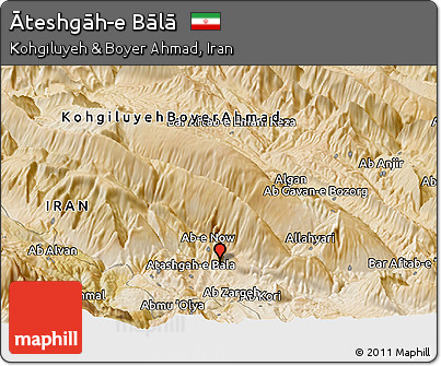 Satellite Panoramic Map of Āteshgāh-e Bālā