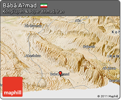 Satellite Panoramic Map of Bābā Aḩmad
