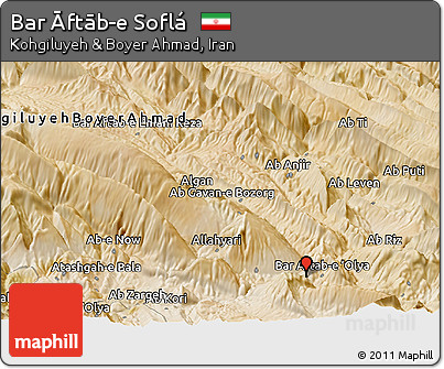 Satellite Panoramic Map of Bar Āftāb-e Soflá