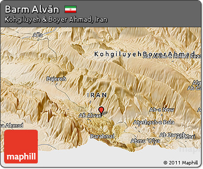 Satellite Panoramic Map of Barm Alvān
