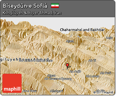 Satellite Panoramic Map of Bīseydūn-e Soflá