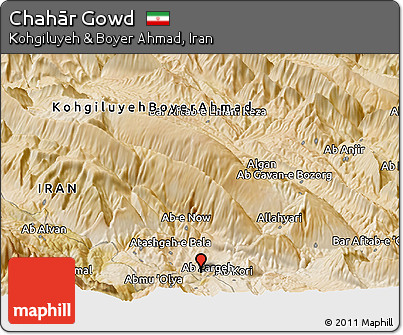Satellite Panoramic Map of Chahār Gowd