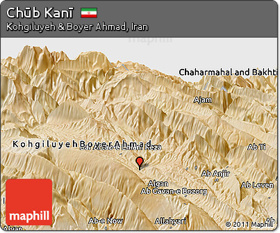 Satellite Panoramic Map of Chūb Kanī
