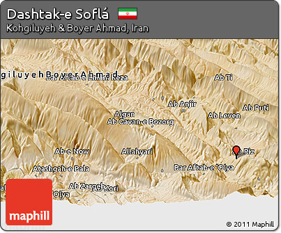 Satellite Panoramic Map of Dashtak-e Soflá