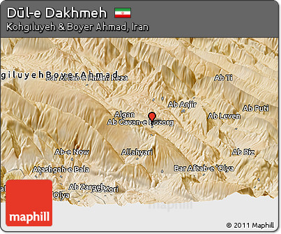 Satellite Panoramic Map of Dūl-e Dakhmeh