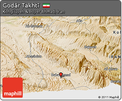 Satellite Panoramic Map of Godār Takhtī