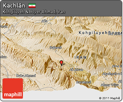Satellite Panoramic Map of Kachlān