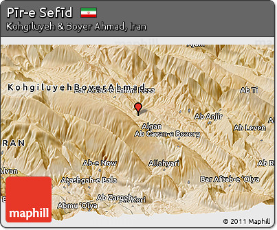 Satellite Panoramic Map of Pīr-e Sefīd