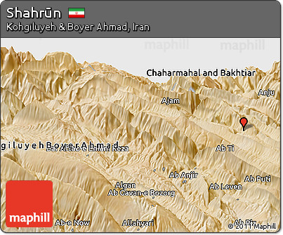 Satellite Panoramic Map of Shahrūn