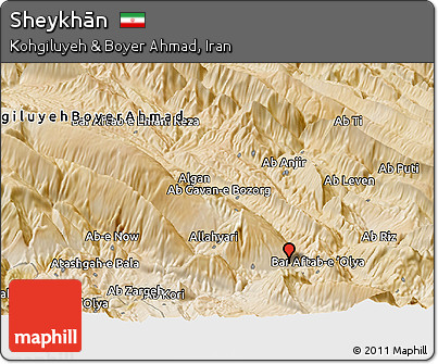 Satellite Panoramic Map of Sheykhān