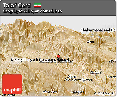Satellite Panoramic Map of Talaf Gerd