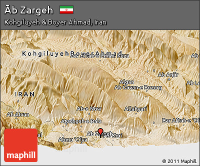 Satellite Panoramic Map of Āb Zargeh