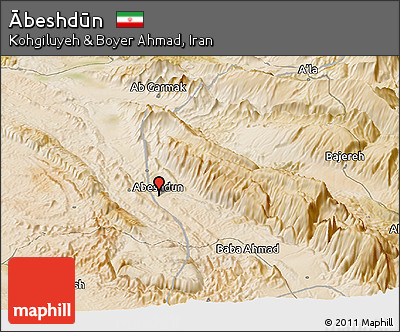 Satellite Panoramic Map of Ābeshdūn