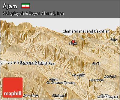 Satellite Panoramic Map of Ājam