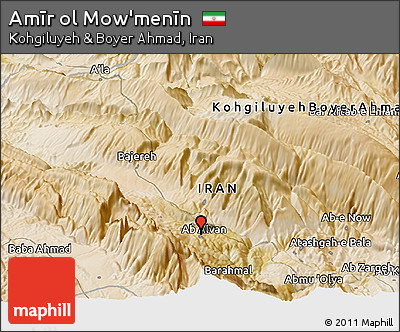 Satellite Panoramic Map of Amīr Ol Mow'menīn