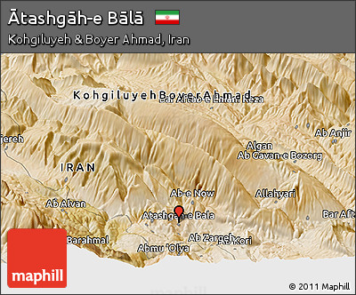 Satellite Panoramic Map of Ātashgāh-e Bālā