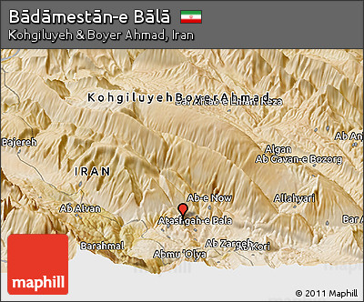 Satellite Panoramic Map of Bādāmestān-e Bālā