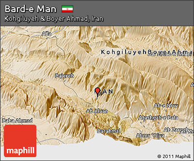 Satellite Panoramic Map of Bard-e Man
