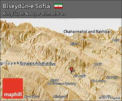Satellite Panoramic Map of Bīseydūn-e Soflá