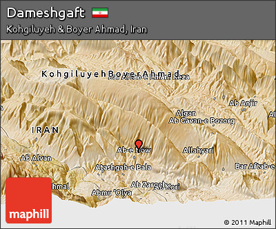 Satellite Panoramic Map of Dameshgaft