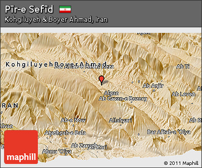 Satellite Panoramic Map of Pīr-e Sefīd