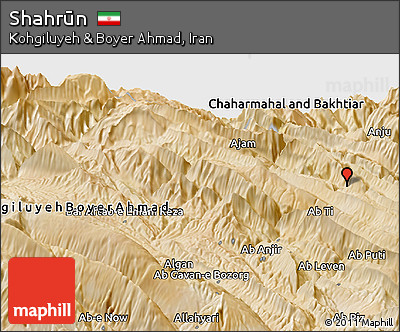 Satellite Panoramic Map of Shahrūn