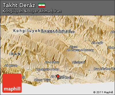 Satellite Panoramic Map of Takht Derāz