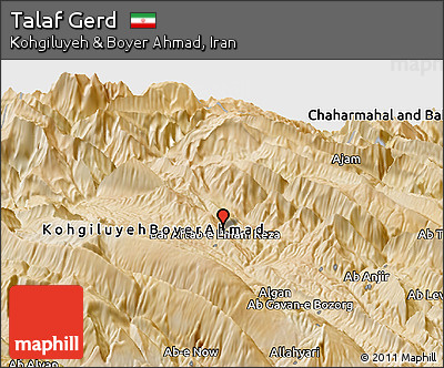 Satellite Panoramic Map of Talaf Gerd