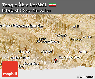 Satellite Panoramic Map of Tang-e Āb-e Kerātūl