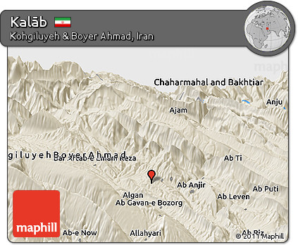 Shaded Relief Panoramic Map of Kalāb