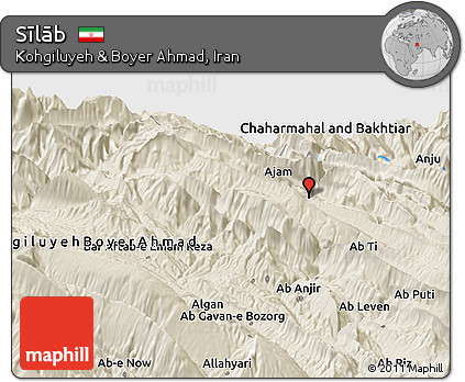 Shaded Relief Panoramic Map of Sīlāb
