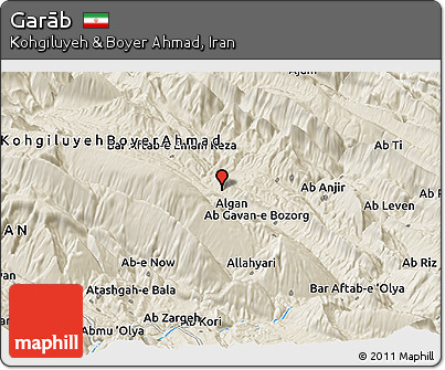 Shaded Relief Panoramic Map of Garāb