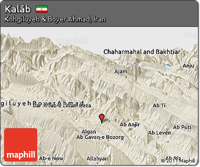 Shaded Relief Panoramic Map of Kalāb
