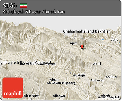 Shaded Relief Panoramic Map of Sīlāb