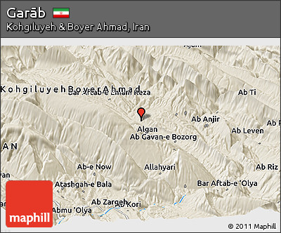 Shaded Relief Panoramic Map of Garāb
