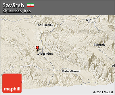 Shaded Relief Panoramic Map of Savāreh