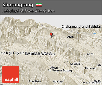 Shaded Relief Panoramic Map of Shorangrang