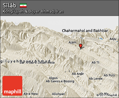 Shaded Relief Panoramic Map of Sīlāb
