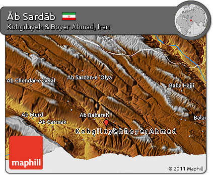 Physical 3D Map of Āb Sardāb