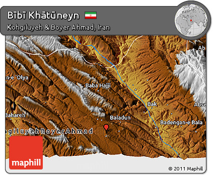 Physical 3D Map of Bībī Khātūneyn