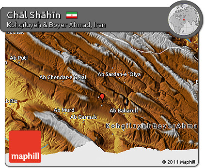 Physical 3D Map of Chāl Shāhīn