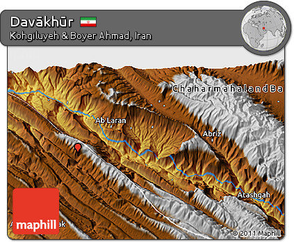 Physical 3D Map of Davākhūr