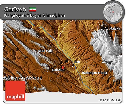 Physical 3D Map of Garīveh