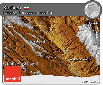 Physical 3D Map of Karīveh