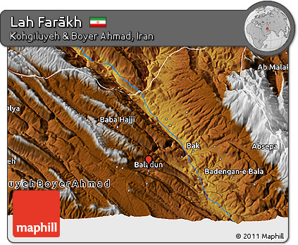 Physical 3D Map of Lah Farākh