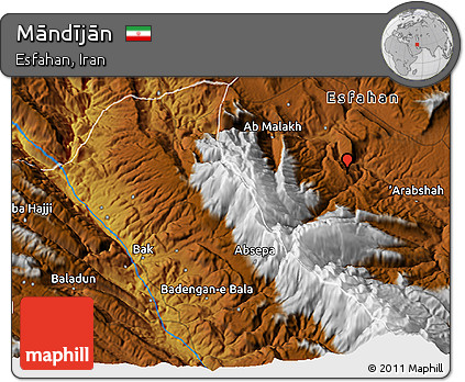 Physical 3D Map of Māndījān