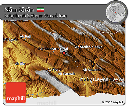 Physical 3D Map of Nāmdārān