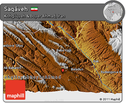 Physical 3D Map of Saqāveh