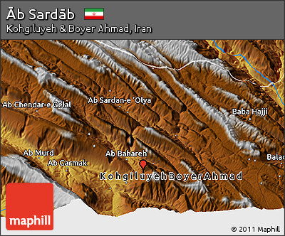 Physical 3D Map of Āb Sardāb