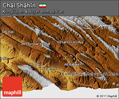 Physical 3D Map of Chāl Shāhīn